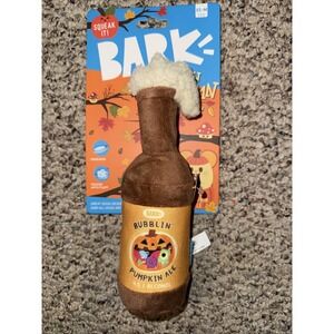 Bark Box An‎ Autumn Tail Bubblin Pumpkin Ale Sweaky Dog Toy XS-M Nwt